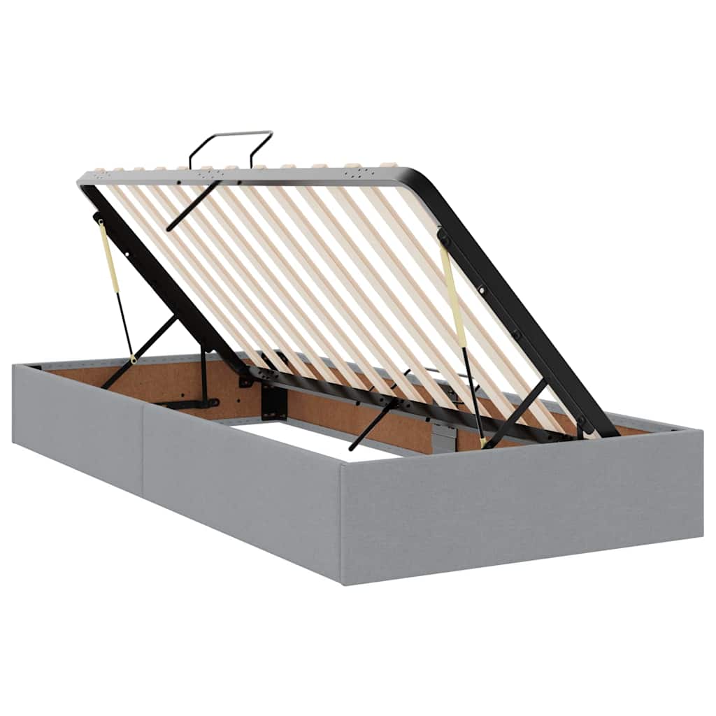 LED krevet za pohranu s madracem Svjetlosiva 90 x 190 cm