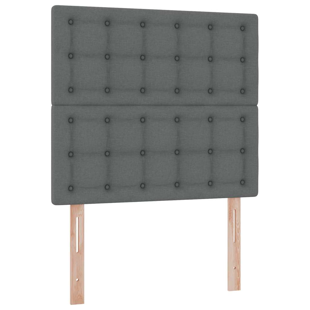 LED krevet za pohranu s madracem Tamnosiva 100 x 200 cm Tkanina