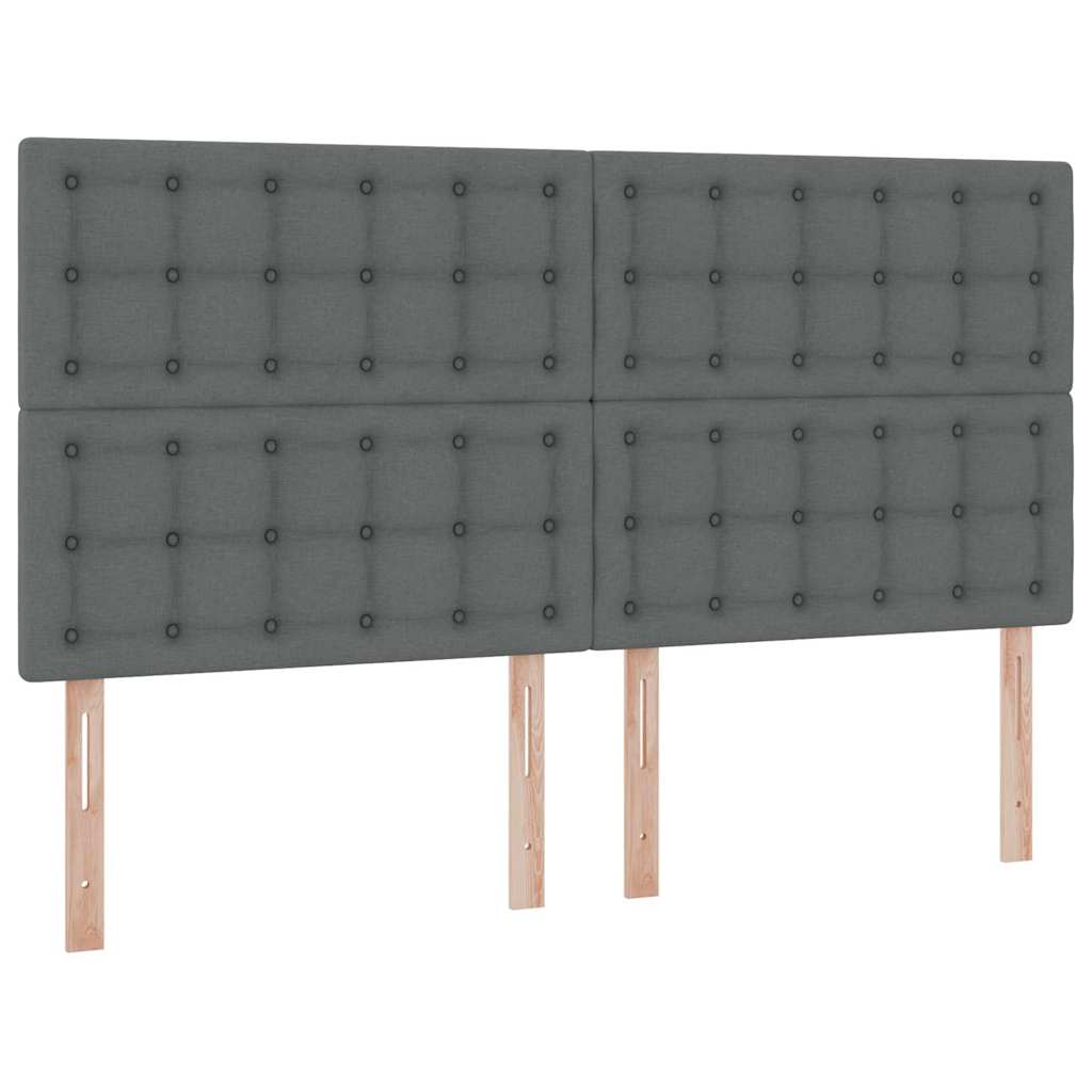 LED krevet za pohranu s madracem Tamnosiva 160 x 200 cm Tkanina