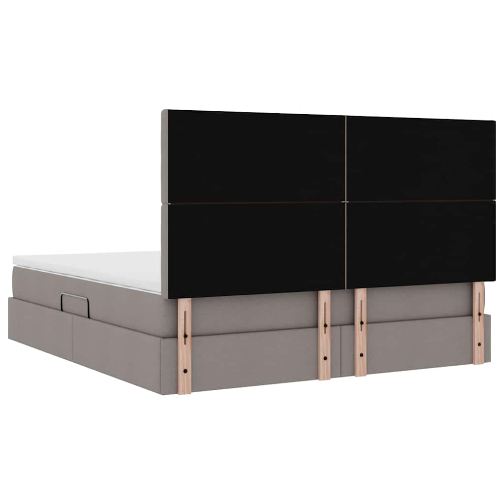 Krevet s prostorom za pohranu s LED-om Sivo-smeđa 160 x 200 cm