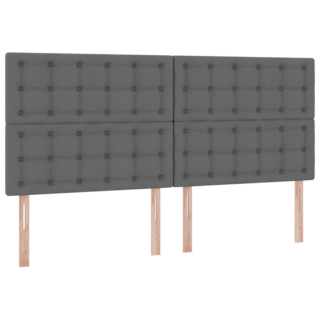 LED krevet za pohranu s madracem Tamnosiva 200 x 200 cm Tkanina