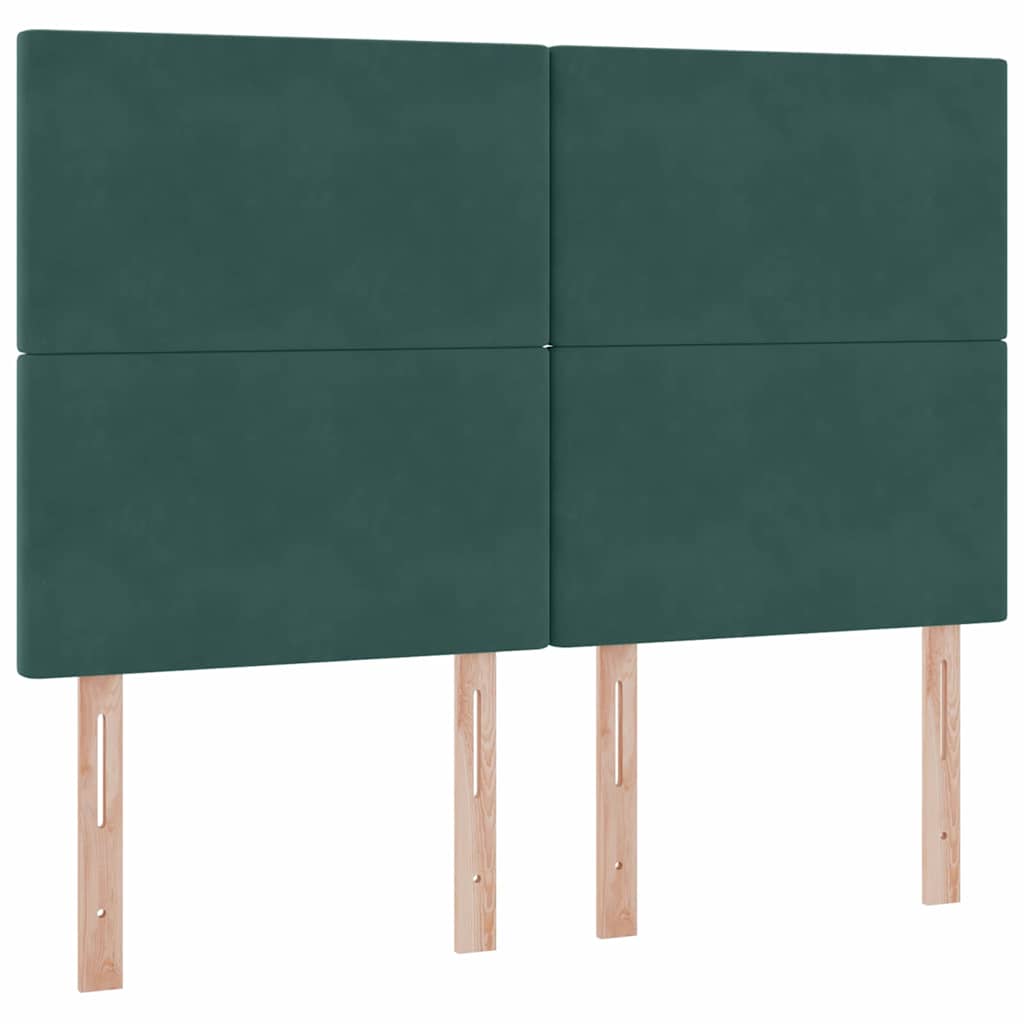 LED krevet za pohranu s madracem Tamnozelena 140 x 190 cm
