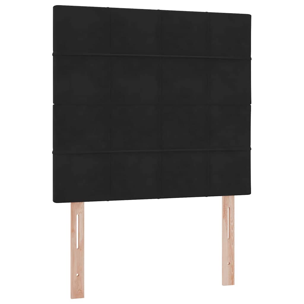 Krevet s prostorom za pohranu s LED-om Crna 90 x 200 cm Baršun