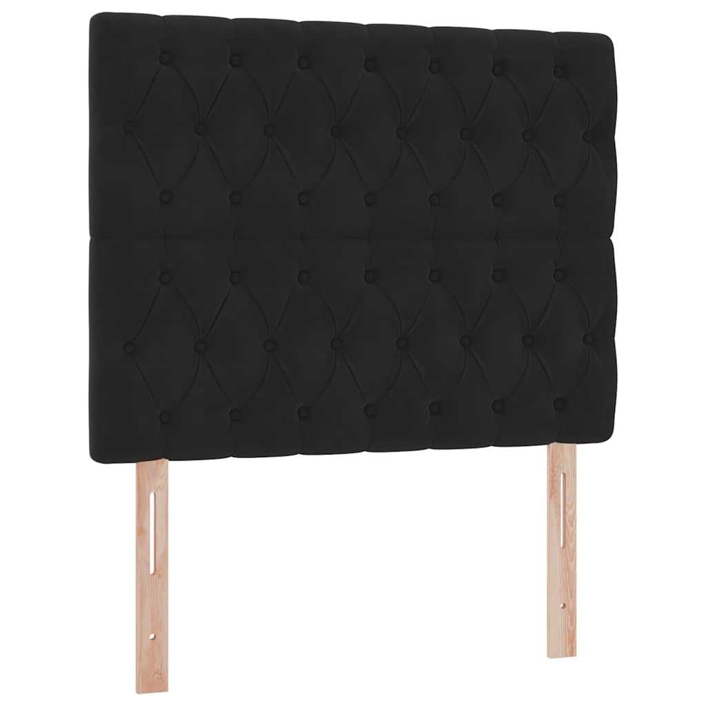 LED krevet za pohranu s madracem Crna 120 x 200 cm Baršun