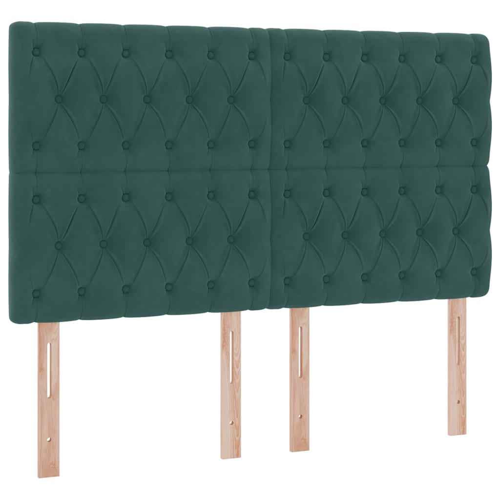 LED krevet za pohranu s madracem Tamnozelena 140 x 200 cm