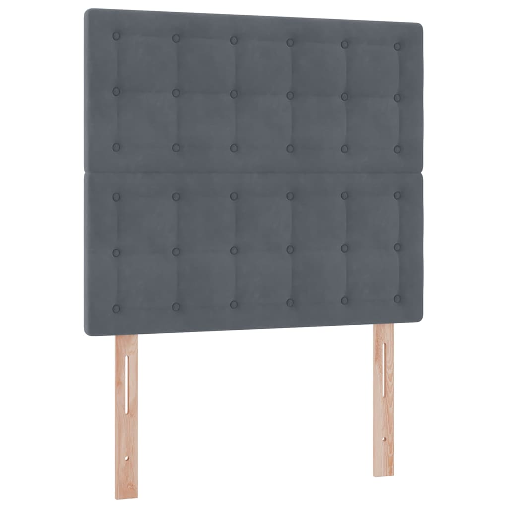 LED krevet za pohranu s madracem Tamnosiva 90 x 190 cm Baršun