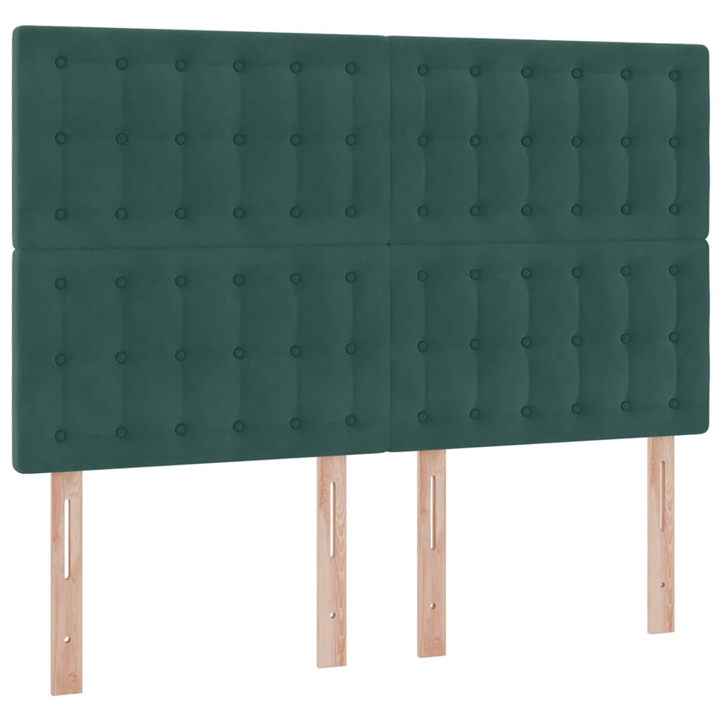 LED krevet za pohranu s madracem Tamnozelena 140 x 190 cm