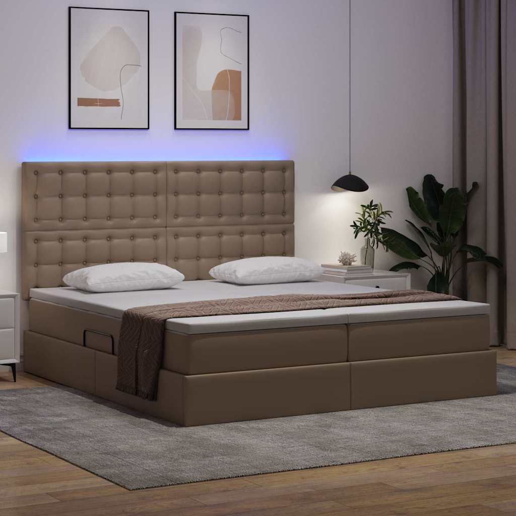 Krevet s prostorom za pohranu s LED-om Kapućino 180 x 200 cm