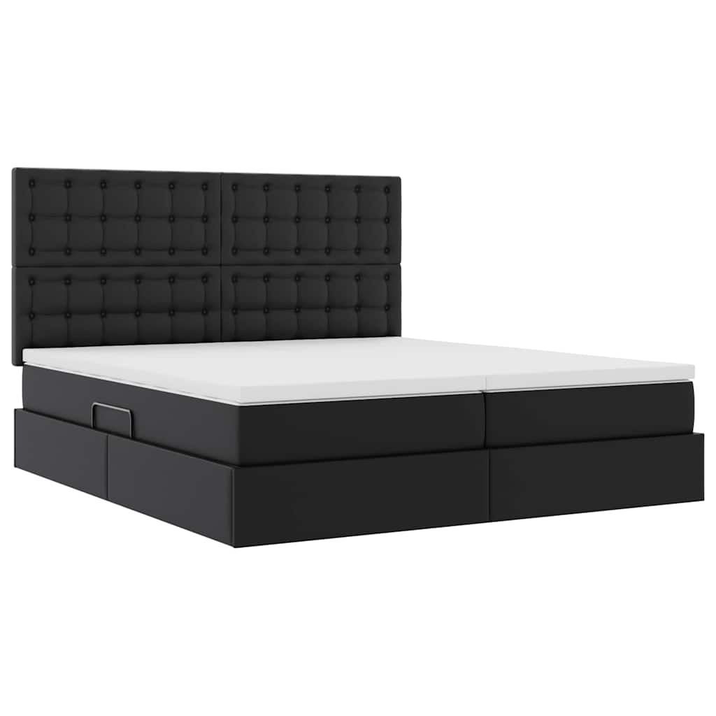 Krevet s prostorom za pohranu s LED-om Crna 200 x 200 cm