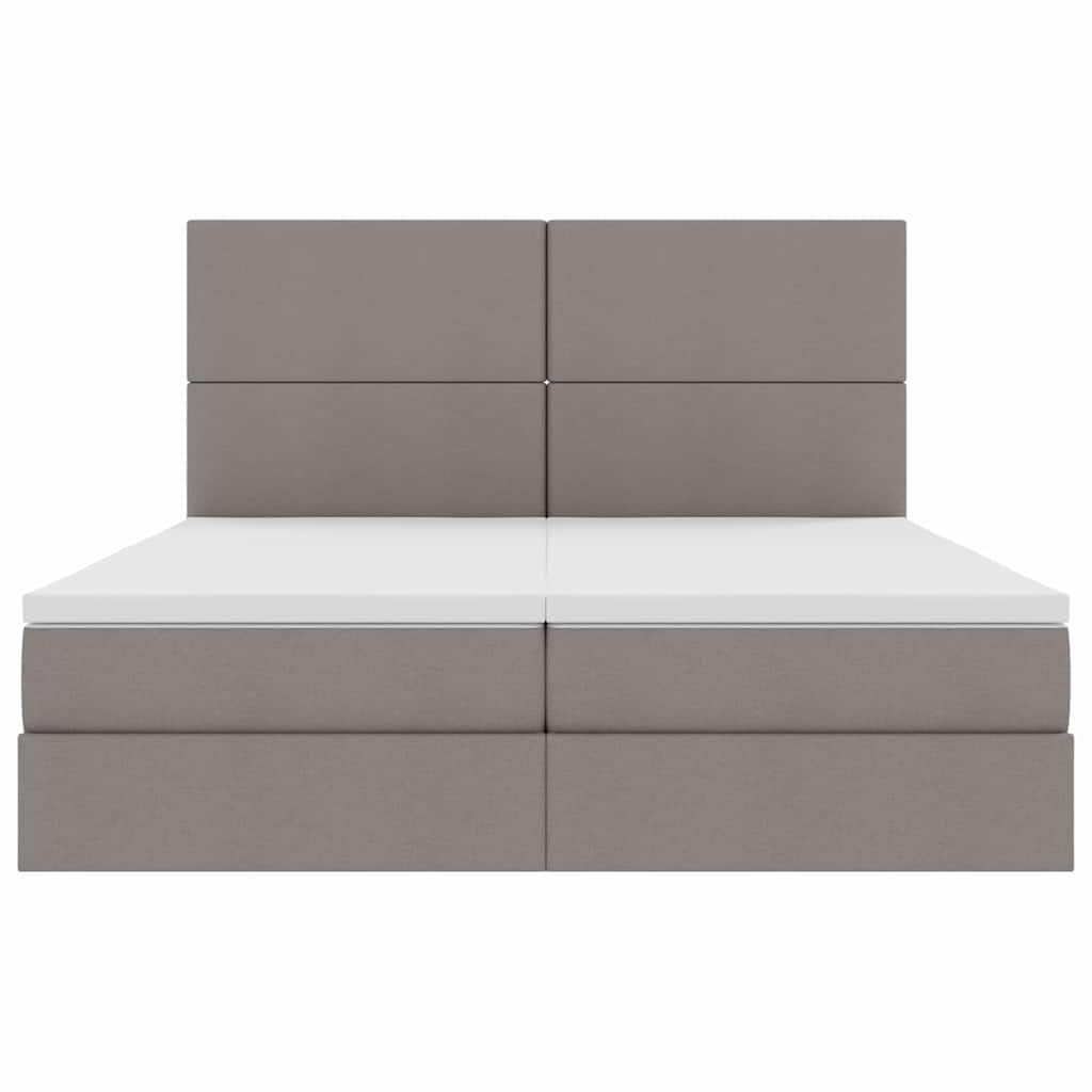 Krevet s LED trakama s pohranom Sivo-smeđa 200 x 200 cm tkanina