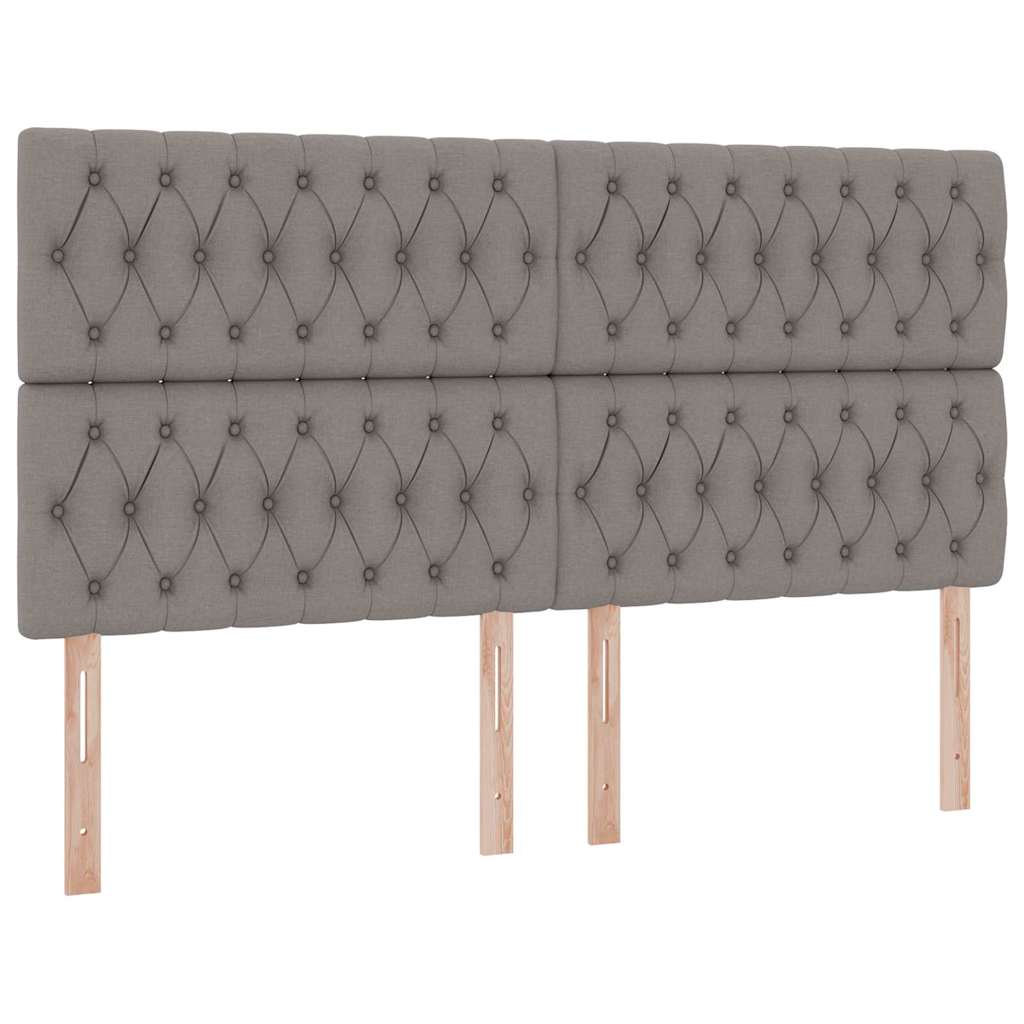 Krevet s LED trakama s pohranom Sivo-smeđa 200 x 200 cm tkanina