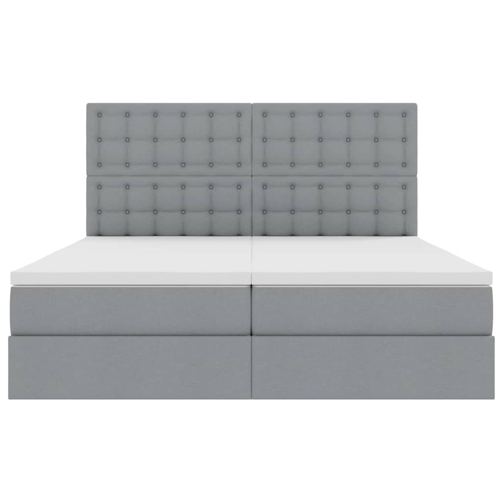 Krevet S LED lampica Svijetlo siva 200 x 200 cm tkanina