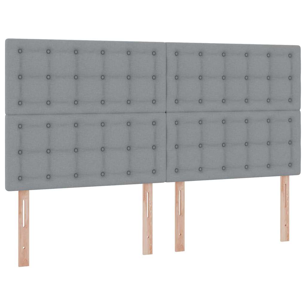 Krevet S LED lampica Svijetlo siva 200 x 200 cm tkanina