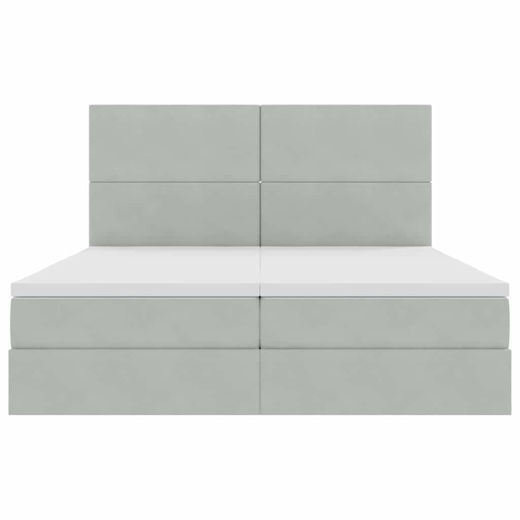 Krevet s LED trakama Svijetlo siva 180 x 200 cm Baršun