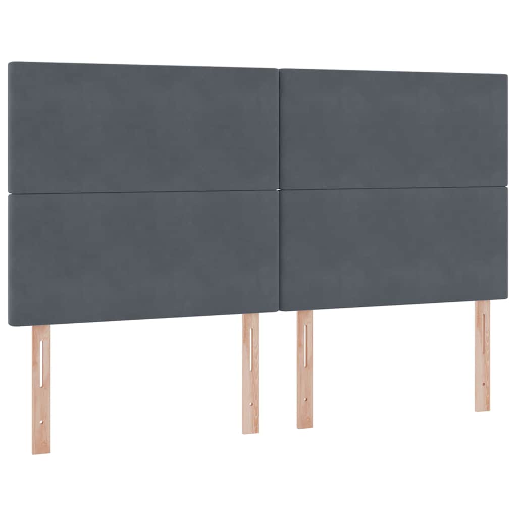 Krevet s LED trakama s pohranom Tamno siva 180 x 200 cm Baršun