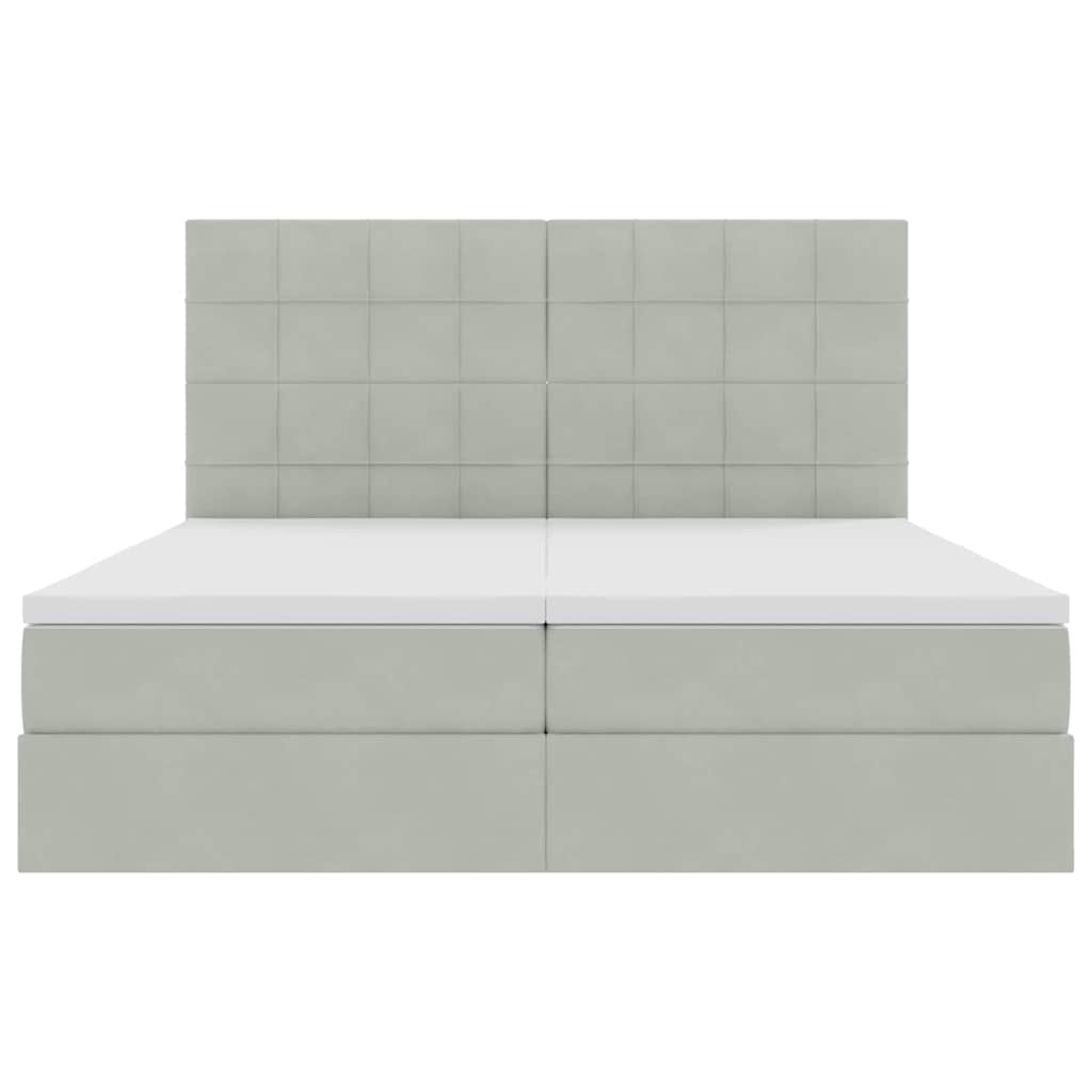 Krevet s LED trakama Svijetlo siva 180 x 200 cm Baršun