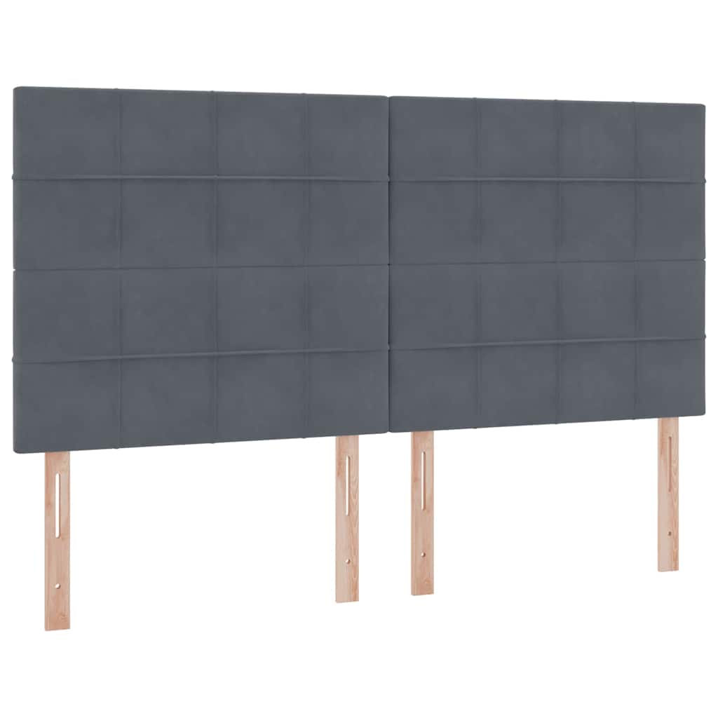 Krevet s LED trakama s pohranom Tamno siva 180 x 200 cm Baršun