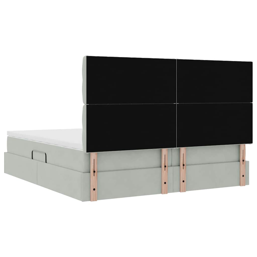 Krevet s LED trakama Svijetlo siva 180 x 200 cm Baršun