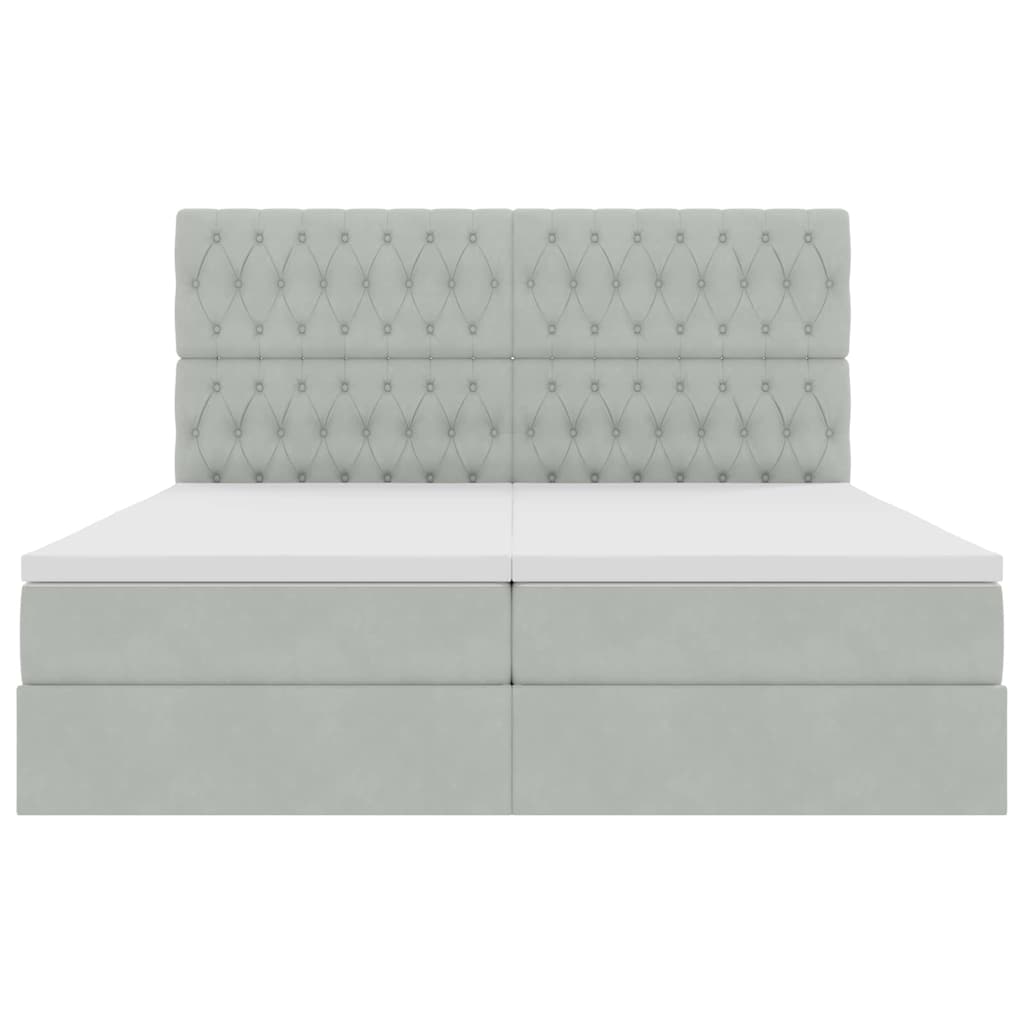 Krevet s LED trakama Svijetlo siva 180 x 200 cm Baršun