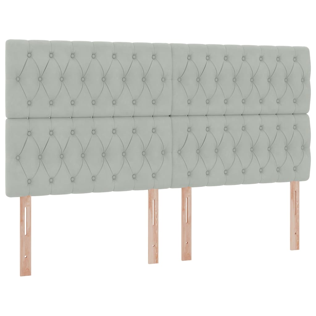 Krevet s LED trakama Svijetlo siva 180 x 200 cm Baršun
