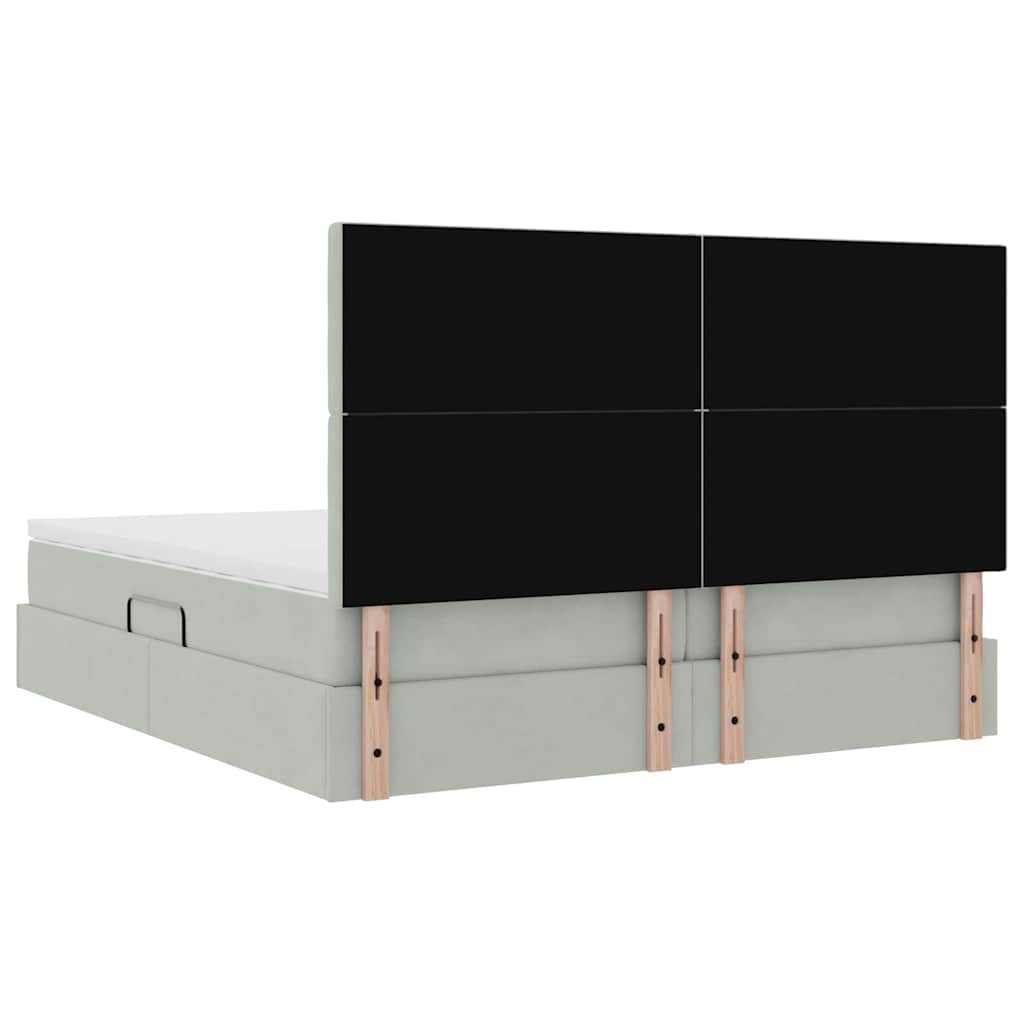 Krevet s LED trakama Svijetlo siva 180 x 200 cm Baršun