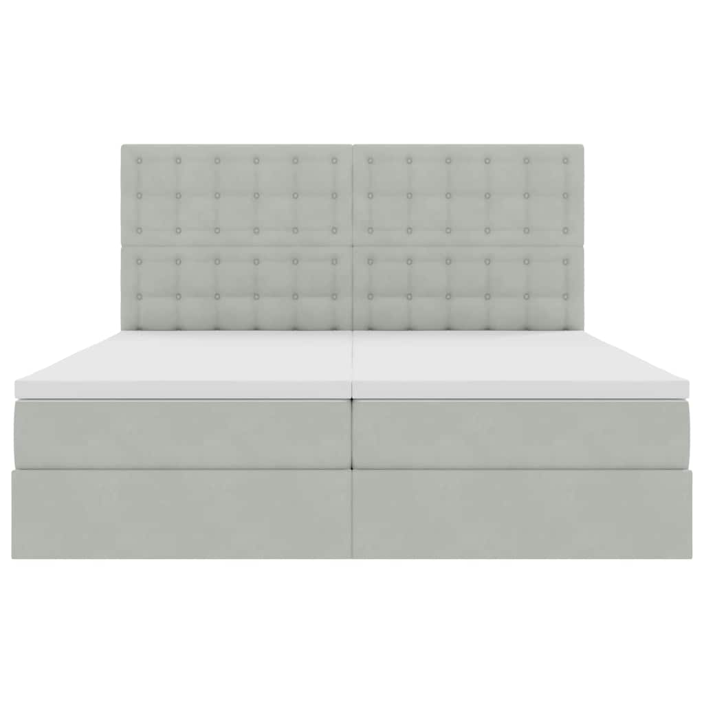 Krevet s LED trakama Svijetlo siva 180 x 200 cm Baršun