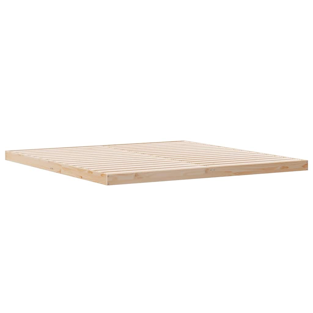 Krevet s daskama Prirodna 180 x 220 cm Čvrsto borovo drvo