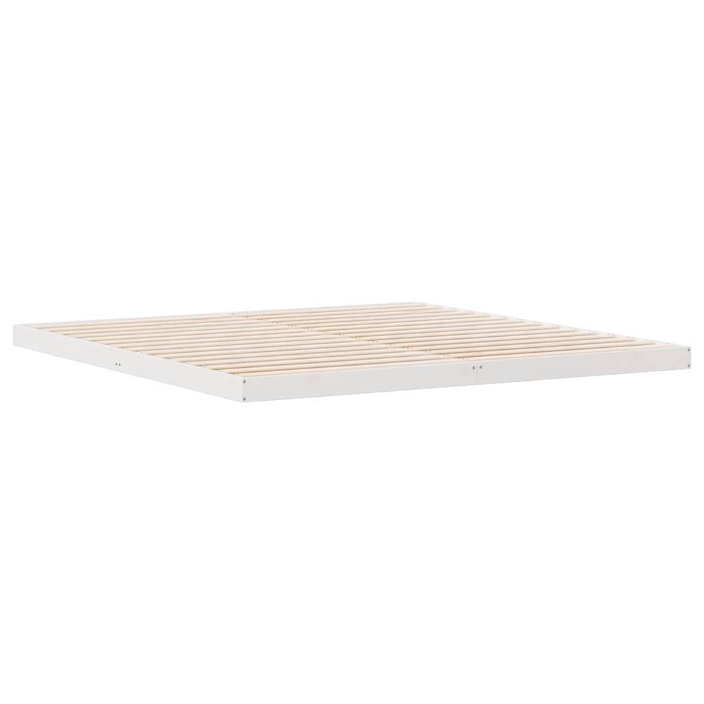 Krevet s daskama Bijelo 180 x 220 cm Čvrsto borovo drvo