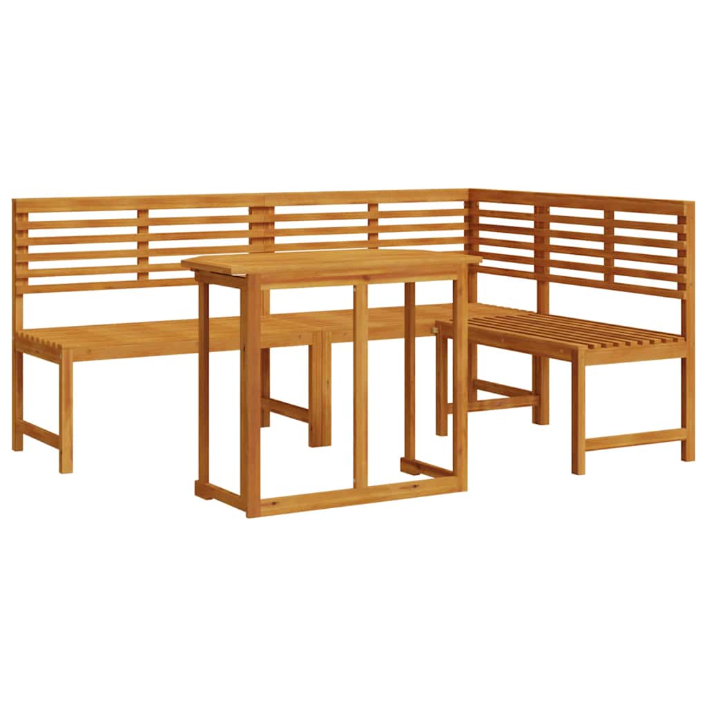 Set vrtne klupe 3 pcs Smeđa Čvrsto drvo akacije