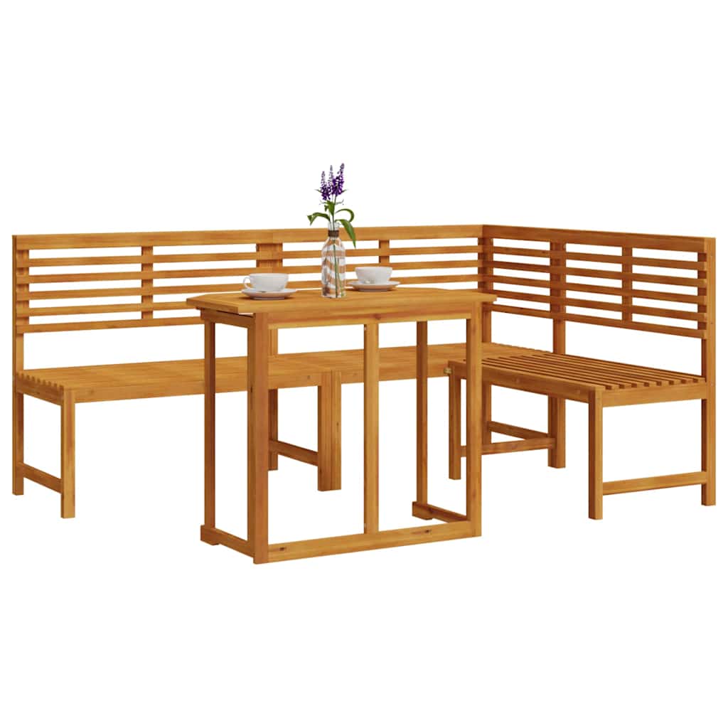 Set vrtne klupe 3 pcs Smeđa Čvrsto drvo akacije