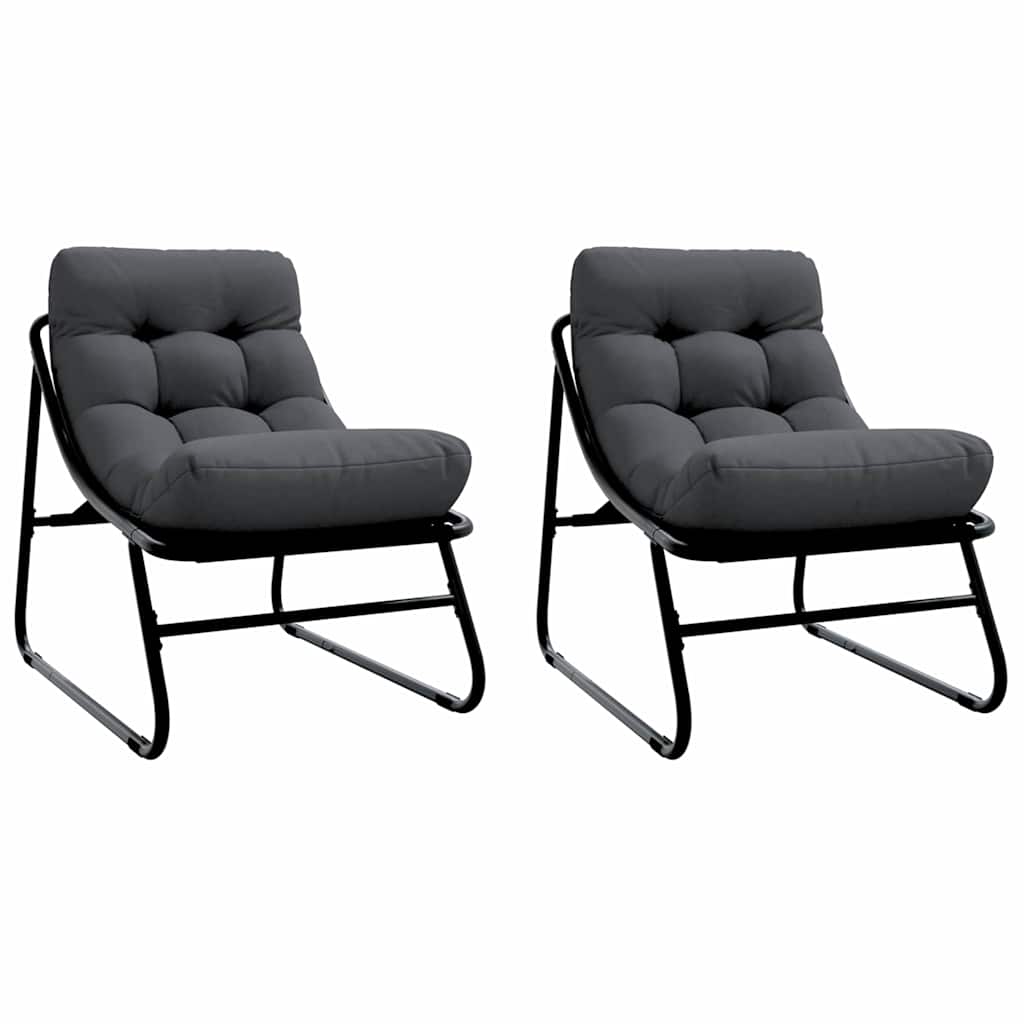 Vrtni namještaj s jastukom 2 pcs Crna 60,5 x 81 x 71 cm