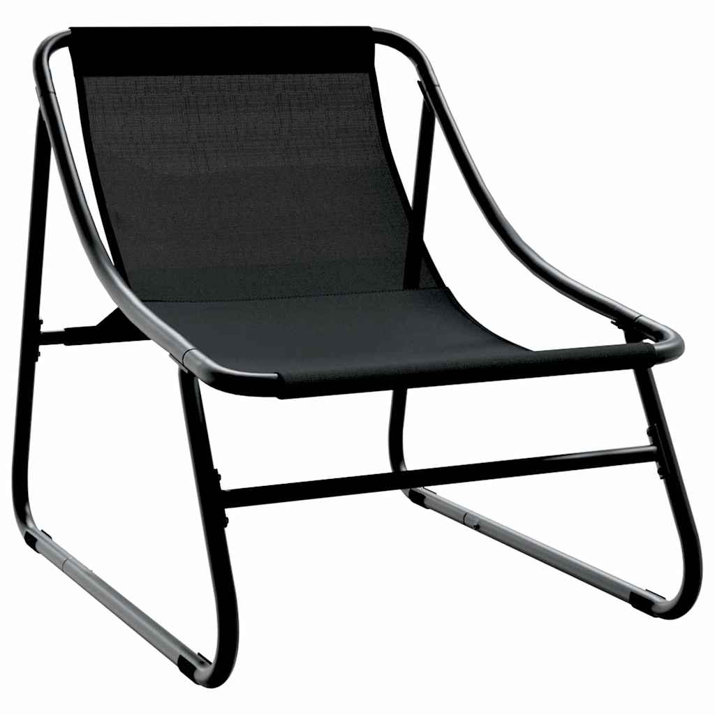Vrtni namještaj s jastukom 2 pcs Crna 60,5 x 81 x 71 cm