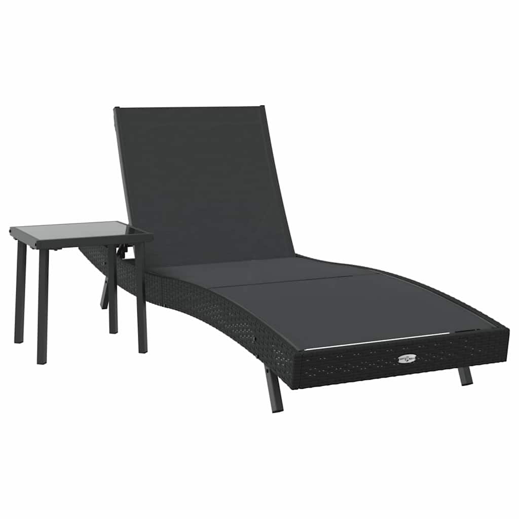 Ležaljka 2 pcs Crna poliratan