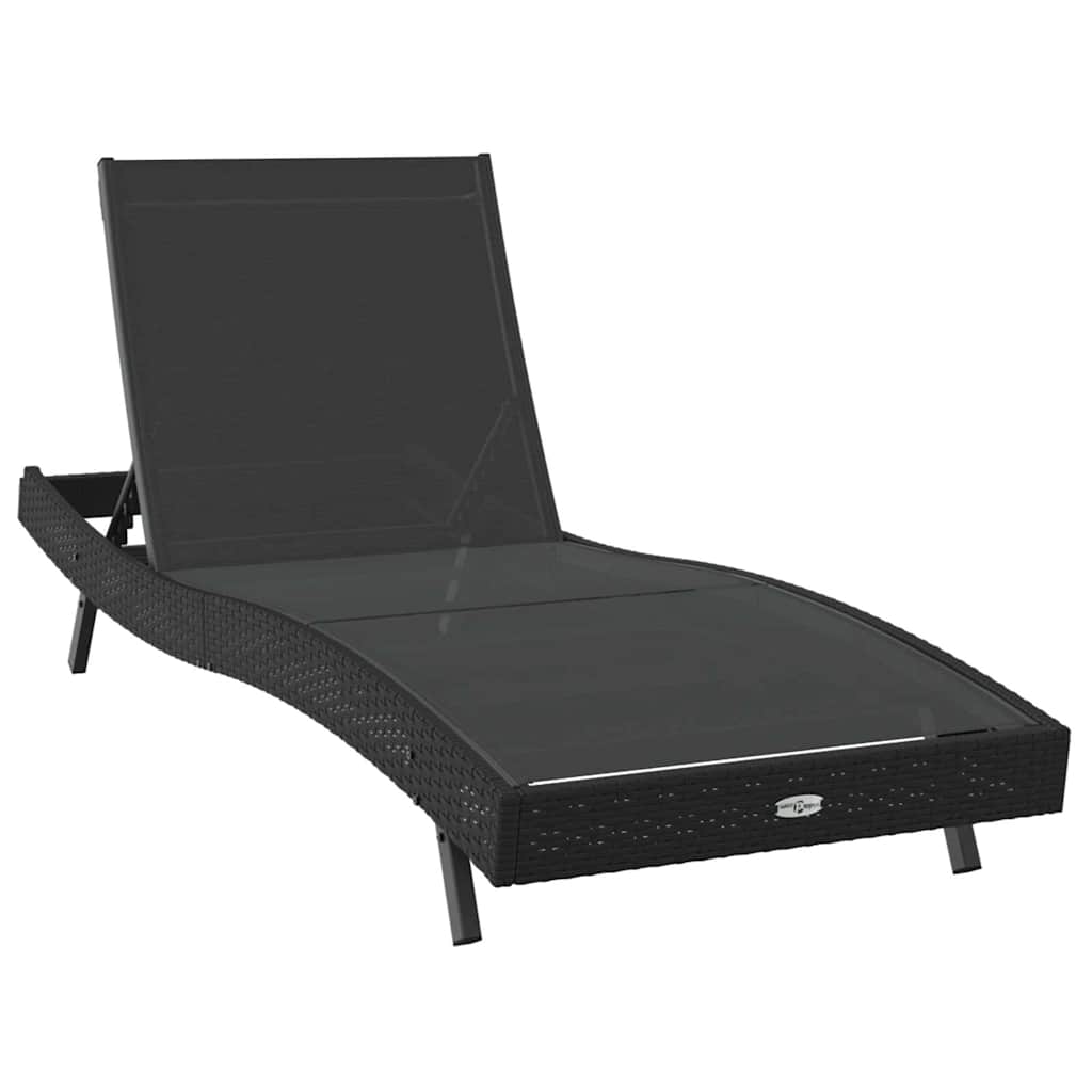 Ležaljka 2 pcs Crna poliratan