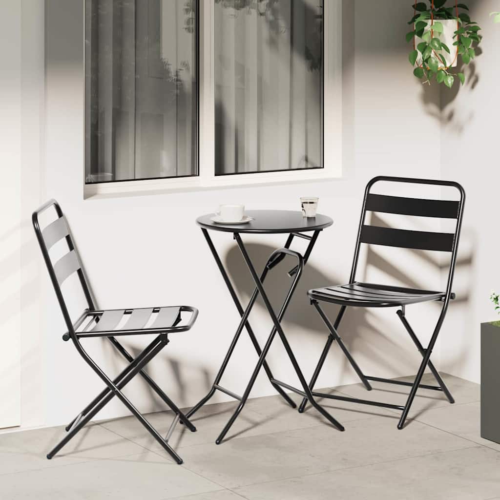Bistro set za vrt 3 pcs Antracit Čelik