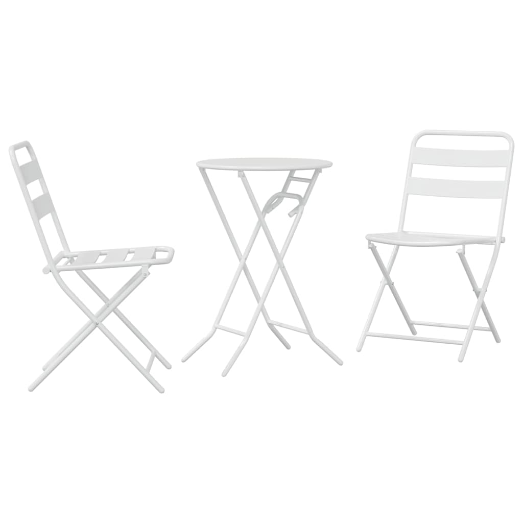 Bistro set za vrt 3 pcs Bijelo Čelik