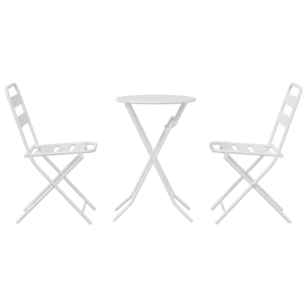 Bistro set za vrt 3 pcs Bijelo Čelik