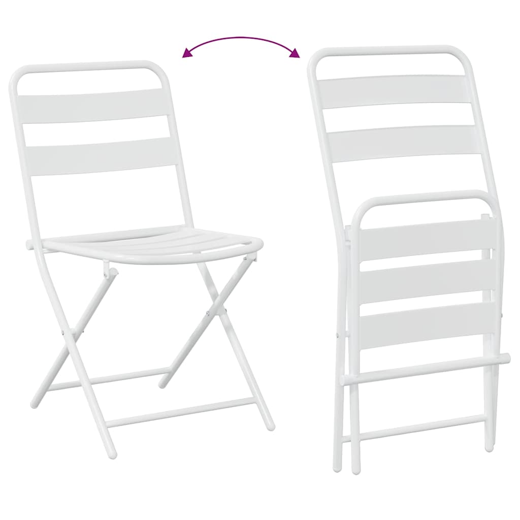 Bistro set za vrt 3 pcs Bijelo Čelik