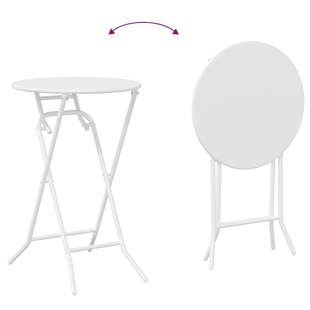 Bistro set za vrt 3 pcs Bijelo Čelik
