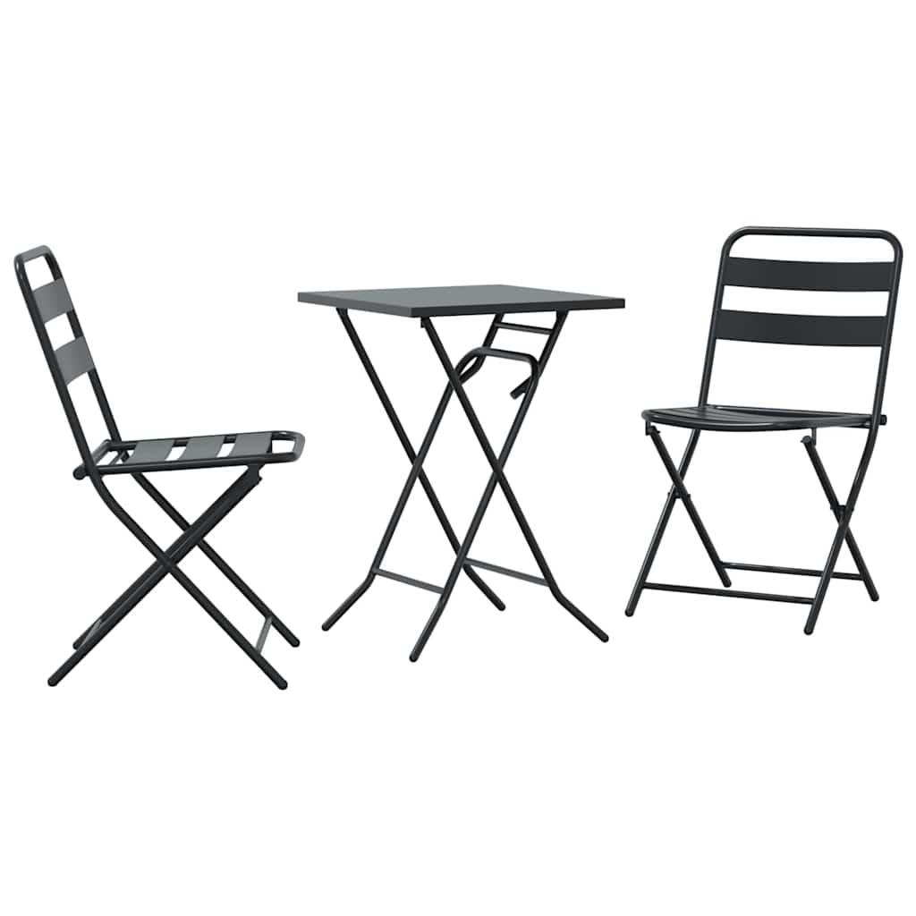Bistro set za vrt 3 pcs Antracit Čelik