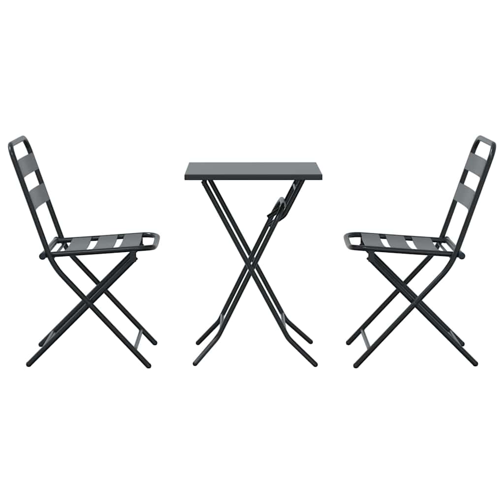Bistro set za vrt 3 pcs Antracit Čelik