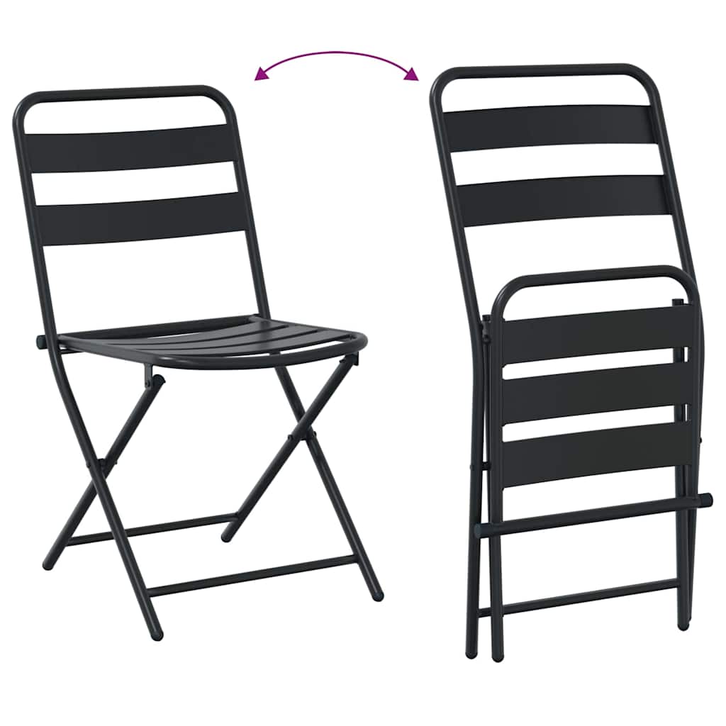 Bistro set za vrt 3 pcs Antracit Čelik