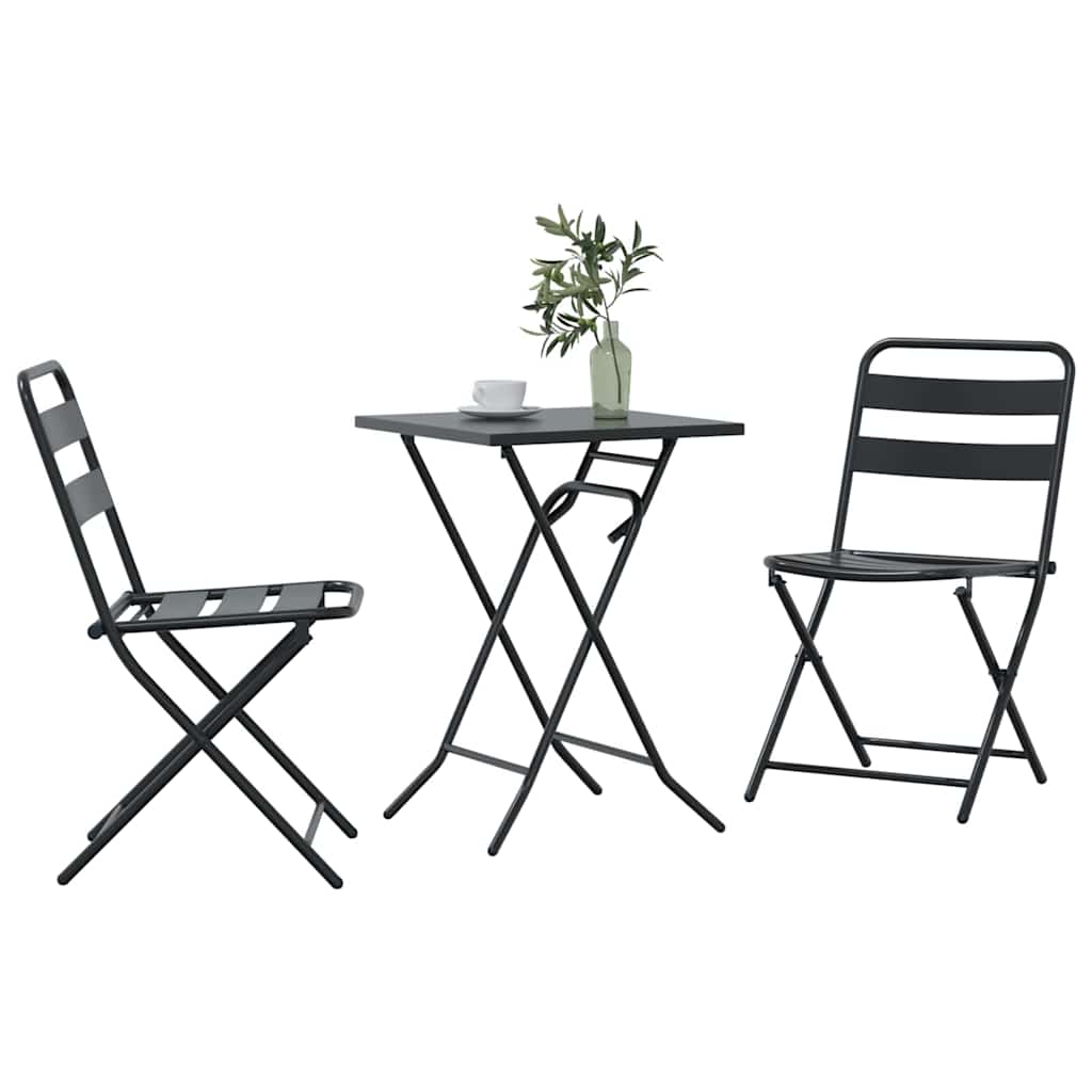 Bistro set za vrt 3 pcs Antracit Čelik