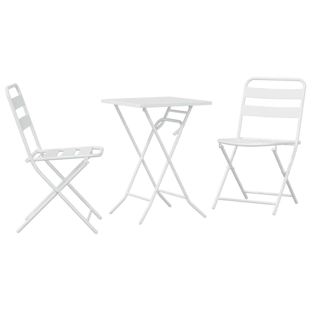 Bistro set za vrt 3 pcs Bijelo Čelik