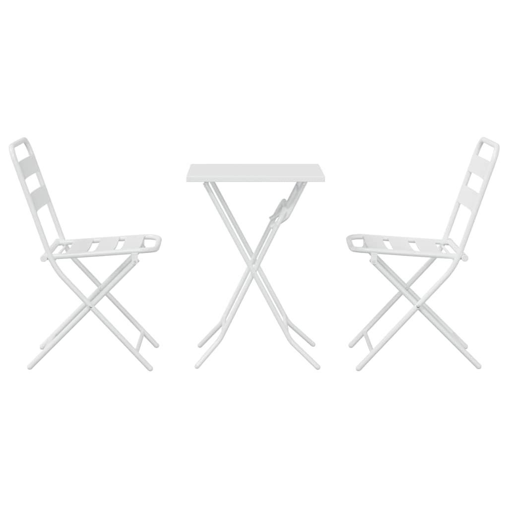 Bistro set za vrt 3 pcs Bijelo Čelik