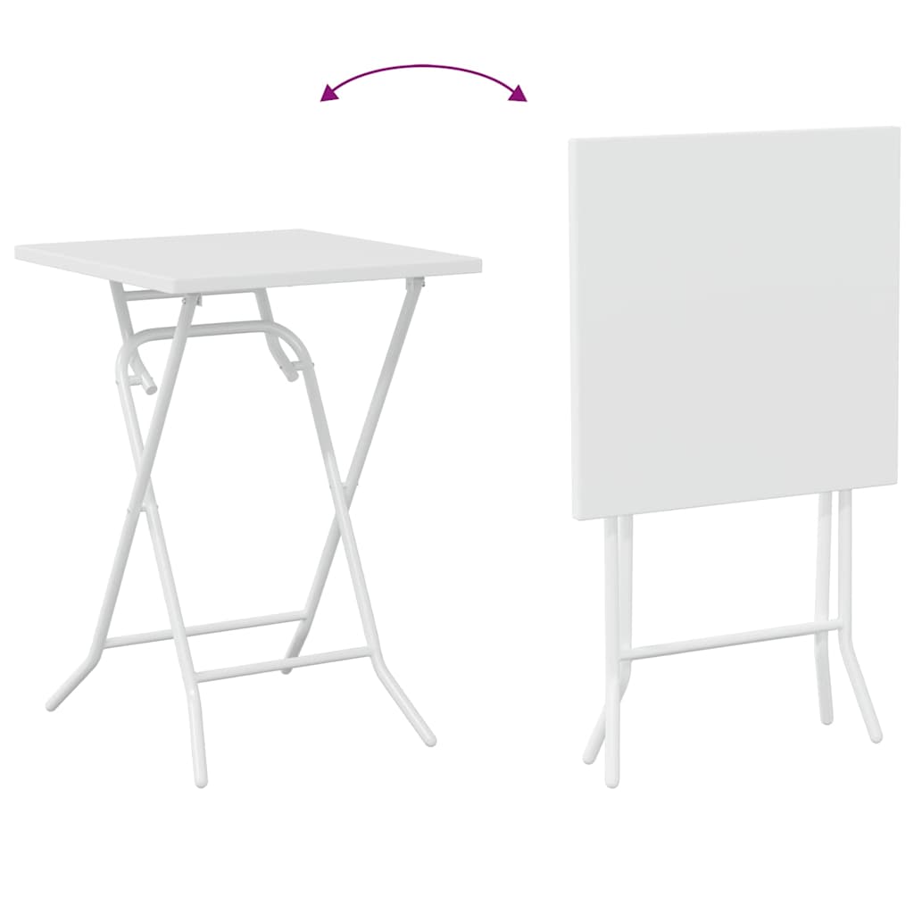 Bistro set za vrt 3 pcs Bijelo Čelik