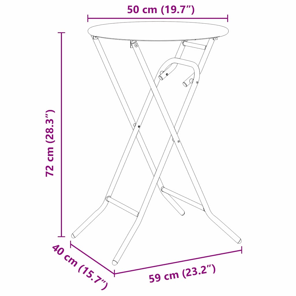 Stol za vrt Antracit 50 x 50 x 72 cm Metal