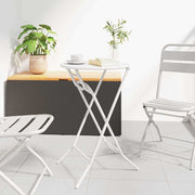Stol za vrt Bijelo 50 x 50 x 72 cm Metal