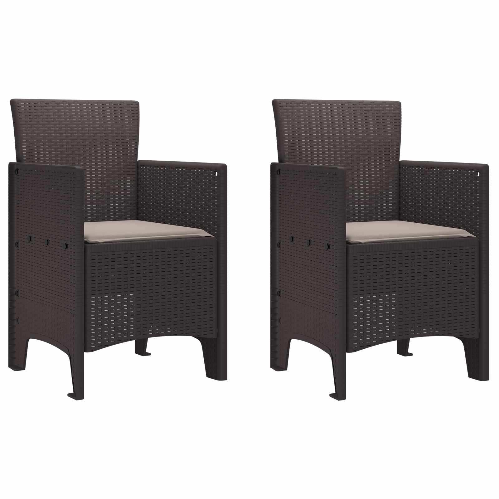 Vrtna stolica 2 pcs Smeđa 53 x 49 x 85 cm Polipropilen