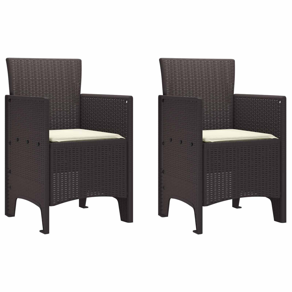 Vrtna stolica 2 pcs Smeđa 53 x 49 x 85 cm Polipropilen
